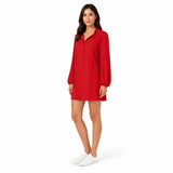 Zara Woman Long-Sleeve Mini Dress in Vibrant Red