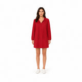 Zara Woman Long-Sleeve Mini Dress in Vibrant Red