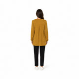 Zara Long-Sleeve Tunic Top in Mustard Yellow