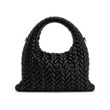 JW PEI Cora Woven Mini Tote Bag in Black with Braided Handles