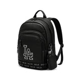 MLB Los Angeles Dodgers LA Logo PU Leather Backpack With Mini Pouch In Black