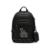MLB Los Angeles Dodgers LA Logo PU Leather Backpack With Mini Pouch In Black
