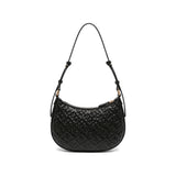 PINKO Love Half Moon Hobo Shoulder Bag in Black Monogram