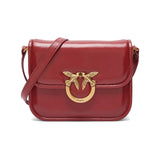 PINKO Love Box Crossbody Bag in Burgundy