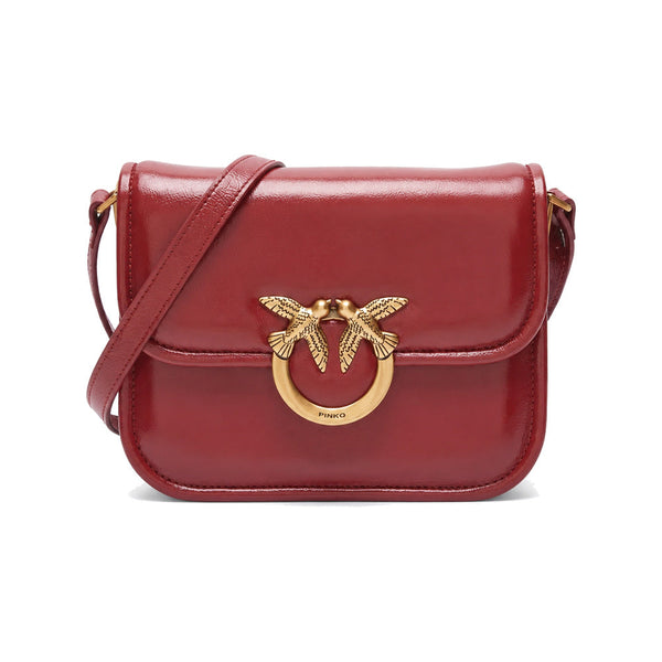 PINKO Love Box Crossbody Bag in Burgundy