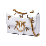 PINKO Love Puff Logo Jewel Mini Bag in White