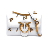 PINKO Love Puff Logo Jewel Mini Bag in White
