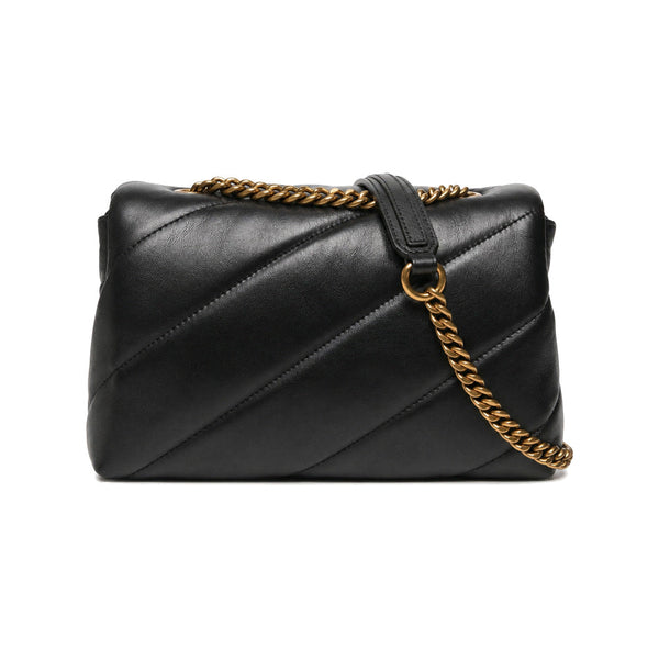 PINKO Love Puff Logo Jewel Mini Bag in Black with Patches