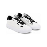 Armani Exchange Icon Low-Top Canvas Sneakers in White and Black