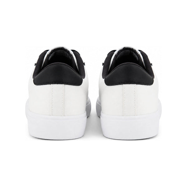 Armani Exchange Icon Low-Top Canvas Sneakers in White and Black