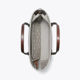 Tory Burch T MONOGRAM UTILITY SMALL ZIP TOTE GRAY