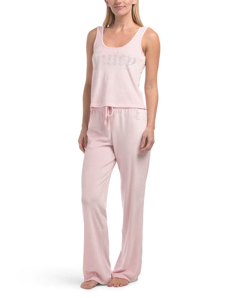 JUICY COUTURE 3pc Velvet Fleece Tank Top Duster And Pants Set